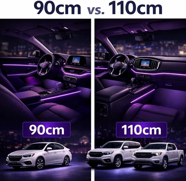 Alt view image 14 of 14 - Acrylic Interior Car LED Strip Lights, Dreamcolor 18-in-1 Car Ambient Lighting Kit, with APP Control, 622 LED Fiber Optic Strip Lights for Cars, Supports Neon Sync with Music DIY Mode.