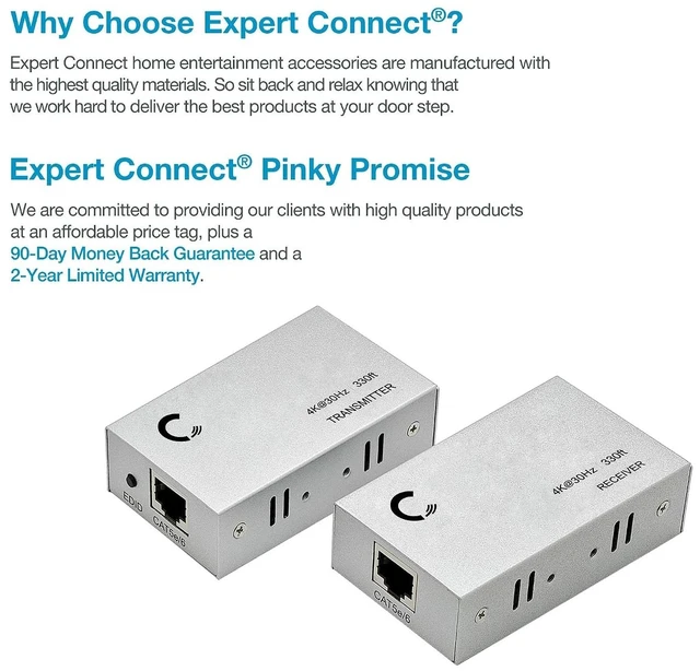 Alt view image 14 of 14 - 4K 330ft HDMI Extender Over Cat5e / Cat6 / Cat7 Ethernet Cable, 1080p, 3D