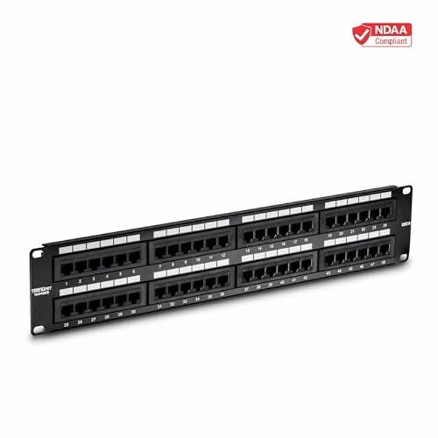 Alt view image 8 of 10 - TRENDnet 48-Port Cat6 Unshielded Patch Panel, Wallmount or Rackmount, Compatible with Cat3,4,5,5e,6 Cabling, for Ethernet, Fast Ethernet, Gigabit Applications, Black, TC-P48C6