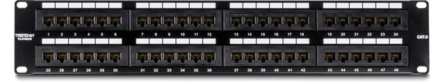 Alt view image 10 of 10 - TRENDnet 48-Port Cat6 Unshielded Patch Panel, Wallmount or Rackmount, Compatible with Cat3,4,5,5e,6 Cabling, for Ethernet, Fast Ethernet, Gigabit Applications, Black, TC-P48C6