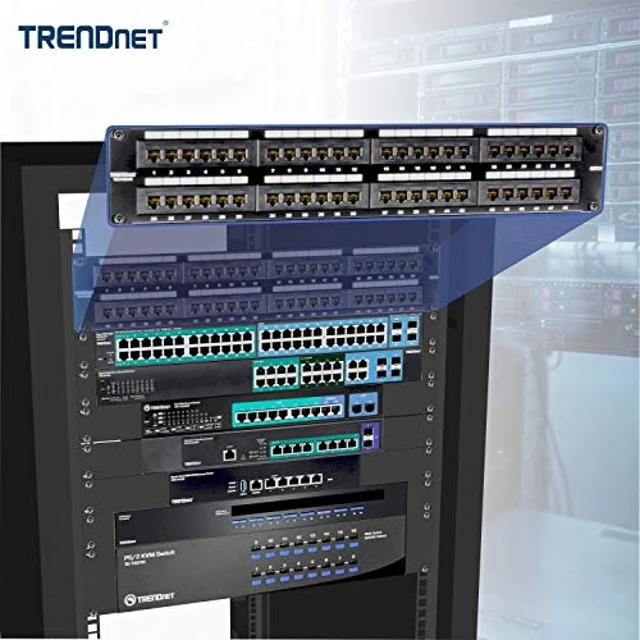 Alt view image 9 of 10 - TRENDnet 48-Port Cat6 Unshielded Patch Panel, Wallmount or Rackmount, Compatible with Cat3,4,5,5e,6 Cabling, for Ethernet, Fast Ethernet, Gigabit Applications, Black, TC-P48C6