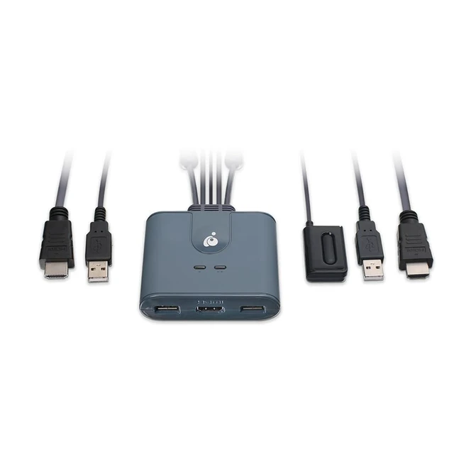 Alt view image 6 of 10 - IOGEAR 2-Port HDMI KVM Switch with Cables USB & HDMI Connections Control 2 Computers with One Monitor, Keyboard & Mouse Plug & Play 1080p/1920x1200 Windows, Mac, Linux GCS32HU