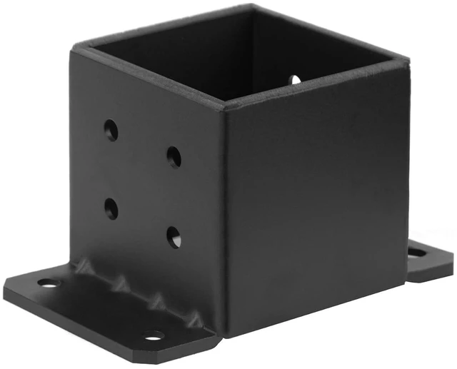 Alt view image 6 of 10 - 2 PCS 6x6 Post Base, Heavy Duty Steel Fence Post Base, Anchor Deck Supports Porch Railing Holders, Inner Size 5-1/2" for 6x6 Nominal Lumber, Thickness 5/32"(8 Gauge)