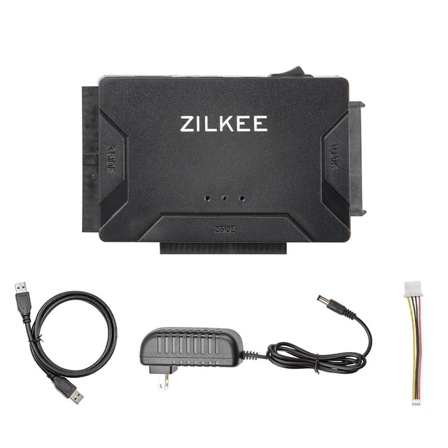Alt view image 10 of 10 - ZILKEE SATA/IDE to USB 3.0 Hard Drive Adapter - Universal Converter for 2.5/3.5 IDE & SATA HDD/SSD, External Drive Reader with 12V Power Supply, Supports up to 6TB