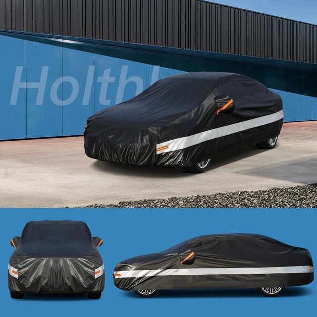 Alt view image 14 of 14 - 10 Layers Sedan Car Cover Waterproof All Weather for Automobiles,100% Waterproof Outdoor Car Covers Rain Snow UV Dust Protection. Custom Fit for BMW 3 Series Mercedes C Class Audi A4 A5, etc