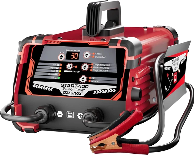 Alt view image 8 of 14 - 12V 24V Car Battery Charger & Engine Starter, 0-30A Automatic Battery Maintainer, 130 Cranking Amps, Jump Starter & Smart Trickle Charger, for Standard, AGM, Gel & Deep-Cycle Batteries