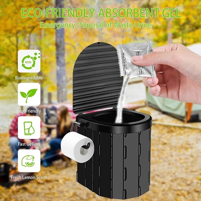 Alt view image 12 of 14 - Portable Toilet Kit, Camping Toilet with Pop-Up Privacy Tent and Poo Gel Toilet Bags, Washable Portable Outdoor Showers Changing Rooms