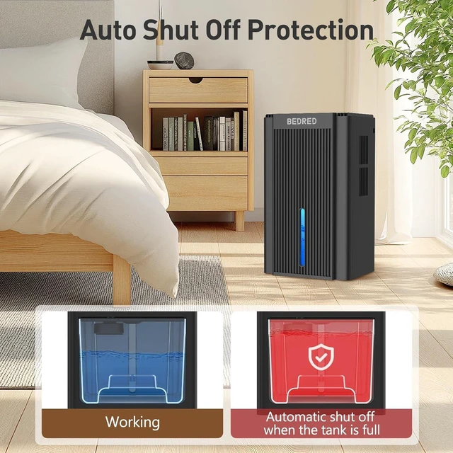 Alt view image 11 of 14 - 95OZ Dehumidifier for Home 1000 Sq.Ft - Quiet with Auto Shut Off & Relaxing 7 Color Ambient Light,Ideal for Livingroom, Bedroom, Basement(Black)