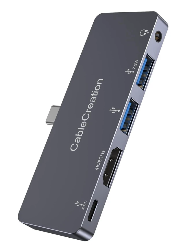 Alt view image 6 of 10 - iPad Pro USB C Hub, CableCreation 5 in 1 Microsoft Surface USB C Hub Adapter with 4K HDMI, 3.5mm Headphone Jack, USBC 100W PD Charging 5Gbps USB, iPad Headphone Adapter Multiport for iPad