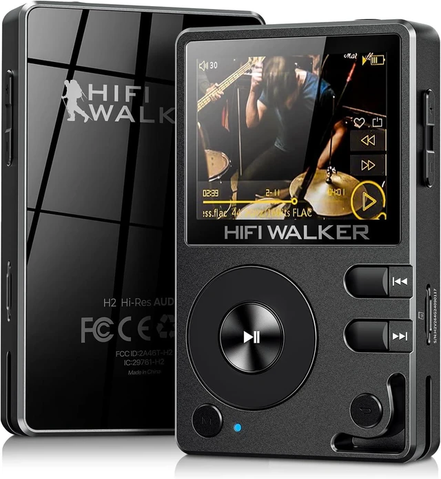 Alt view image 8 of 14 - HIFI WALKER H2 HiFi MP3 Player with Bluetooth 5.2, Lossless DSD FLAC Player, Digital Audio Player Hi Res Portable Music DAP Player with 64GB Micro SD Card, Support Up to 256GB