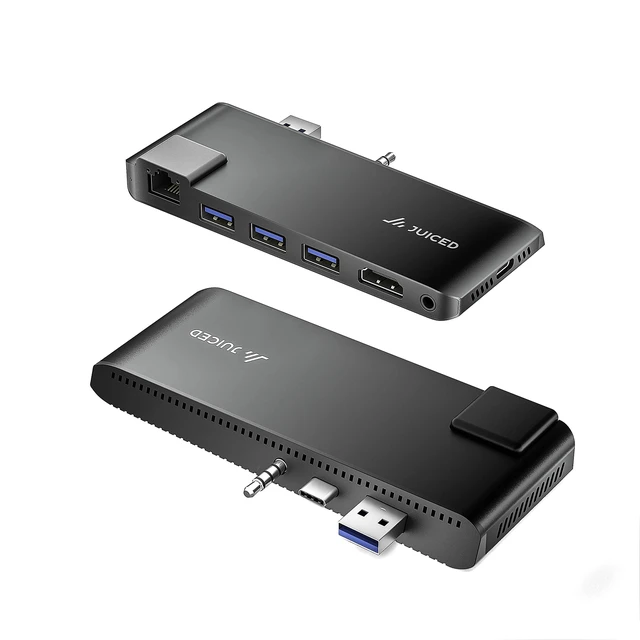 Alt view image 7 of 10 - ImpactHUB - Surface Laptop 5 | 4 | 3 | GO - Multiport Utility Adapter - 3X USB-A 10Gbps Ports | 4K HDMI | 4K USB-C Display Alt Mode | AUX/MIC | Gigabit Ethernet Adapter 10/100/1000