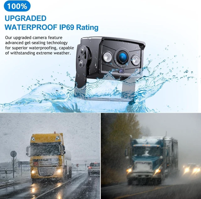 Alt view image 12 of 14 - Upgrade Backup Camera Monitor Kit 7" HD 1080P Monitor IP69 Waterproof Rearview Reversing Rear View Camera for Truck Trailer RV Pickup (TZ101)