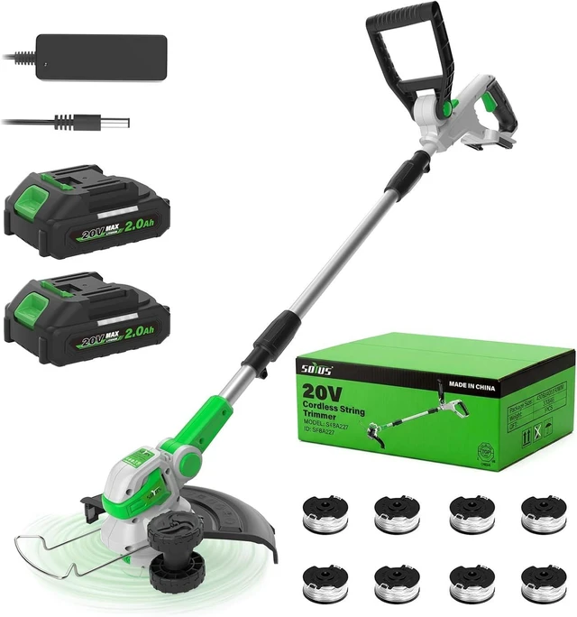 Alt view image 8 of 14 - 12 Inch Electric Weed Wacker Cordless, 2 in 1 Cordless String Trimmer and Edger with Auto Line Feed, 20V Weed Wacker Battery Operated for Garden, Yard with 2 X 2.0 Ah Battery & Charger