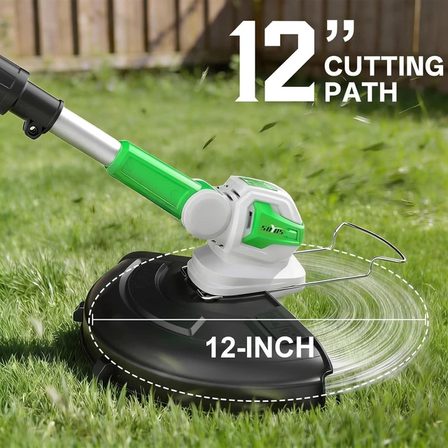 Alt view image 10 of 14 - 12 Inch Electric Weed Wacker Cordless, 2 in 1 Cordless String Trimmer and Edger with Auto Line Feed, 20V Weed Wacker Battery Operated for Garden, Yard with 2 X 2.0 Ah Battery & Charger