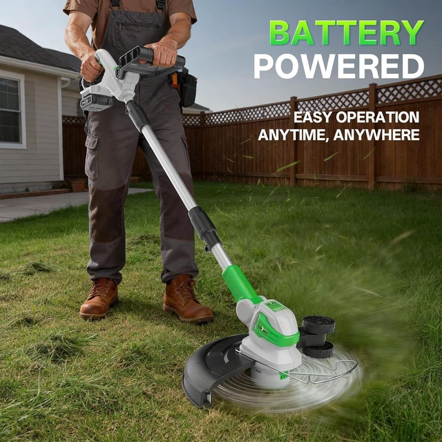 Alt view image 12 of 14 - 12 Inch Electric Weed Wacker Cordless, 2 in 1 Cordless String Trimmer and Edger with Auto Line Feed, 20V Weed Wacker Battery Operated for Garden, Yard with 2 X 2.0 Ah Battery & Charger