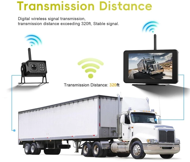 Alt view image 10 of 10 - Wireless Backup Camera for Trucks, RV Backup Camera Wireless with 7" HD Monitor 4 Channels Split Screen, BSD Alert, IP68 Waterproof,IR Night Vision Wide Angle, DIY Guide Lines, Loop Recording