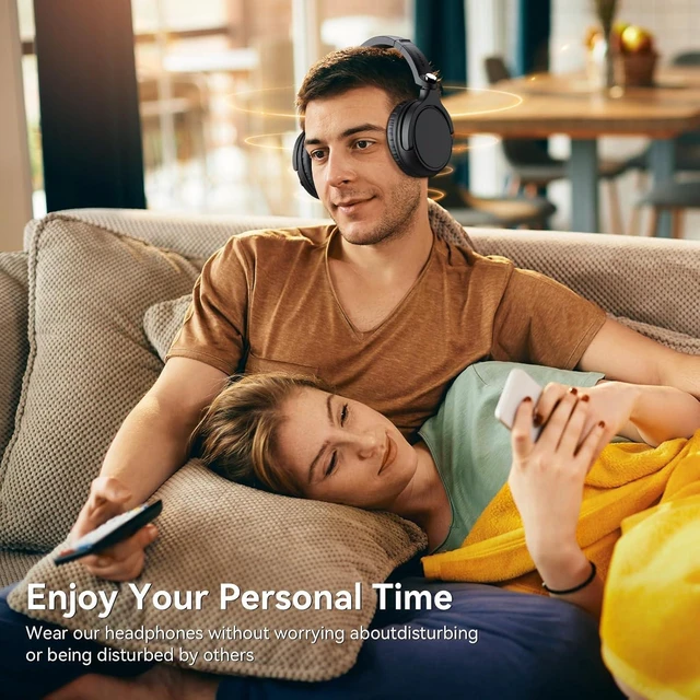 Alt view image 10 of 14 - Wireless Headphones for TV Watching, TV Headphones Wireless for Seniors with Transmitter Charging Base, Over ear Bluetooth Headset No Audio Delay, HIFI Stereo, 65H Playtime, Gifts for Parents/Elderly
