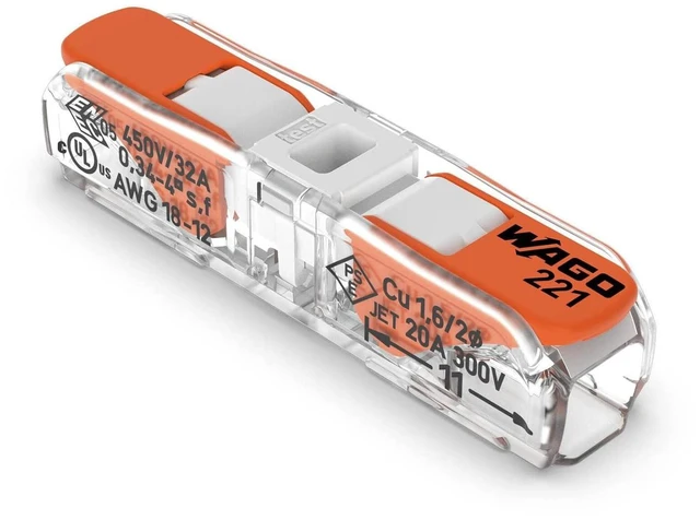 Alt view image 14 of 14 - WAGO 221 Lever Nuts 90pc Compact Splicing Wire Connector Assortment with Case. Includes 221-2401, 221-412, 221-413, 221-415