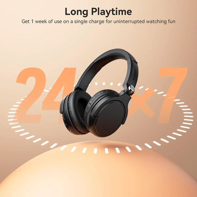 Alt view image 14 of 14 - Wireless Headphones for TV Watching, TV Headphones Wireless for Seniors with Transmitter Charging Base, Over ear Bluetooth Headset No Audio Delay, HIFI Stereo, 65H Playtime, Gifts for Parents/Elderly