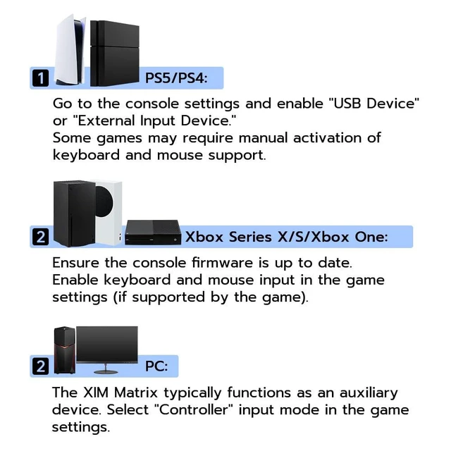 Alt view image 9 of 14 - XIM Matrix Multi-Input Adapter Converter for Xbox Series X/S, PS5, Xbox One, PS4, PC