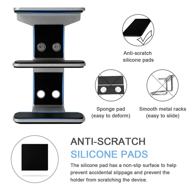 Alt view image 8 of 10 - IFCASE 2 Tier Under Desk Laptop Mount, Double Decker Metal Under Desk Shelf Holder for Laptop, MacBook Pro, Keyboard with Anti-Scratch Silicone (Silver)