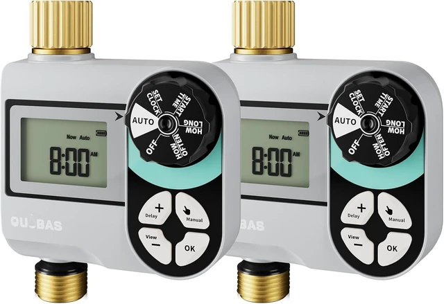 Alt view image 8 of 14 - Brass Sprinkler Timer 2 Pack, Programmable Water Hose Timer for Garden Hose Faucet with Waterproof HD Screen, Rain Delay/Manual/Automatic Irrigation Watering System for Garden, Lawn, Yard