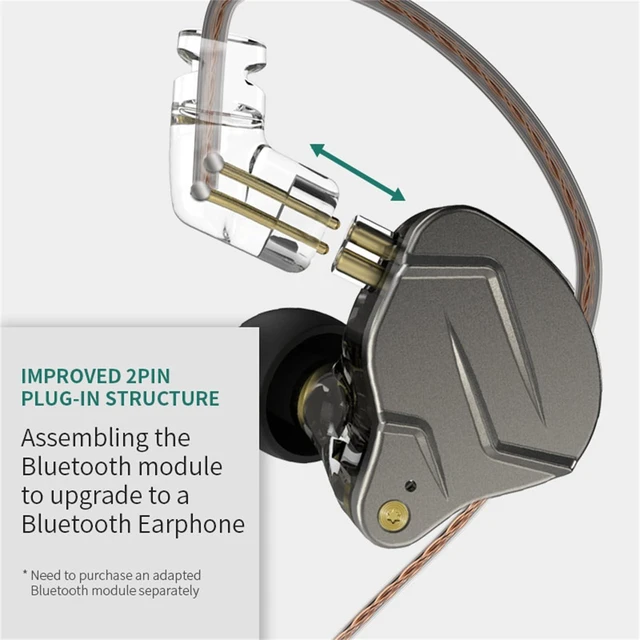 Alt view image 10 of 10 - KZ ZSN Pro in Ear Monitor Headphones, 1BA 1DD Hybrid Driver Wired Gaming Earbuds, Deep Bass Sound Wired Ear Buds, HiFi IEM for Gaming Music Video Calling Singer Musician Drummer DJ (Without mic,Blue)
