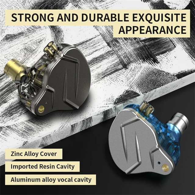 Alt view image 8 of 10 - KZ ZSN Pro in Ear Monitor Headphones, 1BA 1DD Hybrid Driver Wired Gaming Earbuds, Deep Bass Sound Wired Ear Buds, HiFi IEM for Gaming Music Video Calling Singer Musician Drummer DJ (Without mic,Blue)