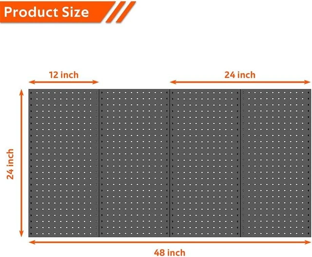 Alt view image 8 of 12 - 4 Pcs Metal Pegboard Wall Panels, Peg Boards for Garage Tool Storage