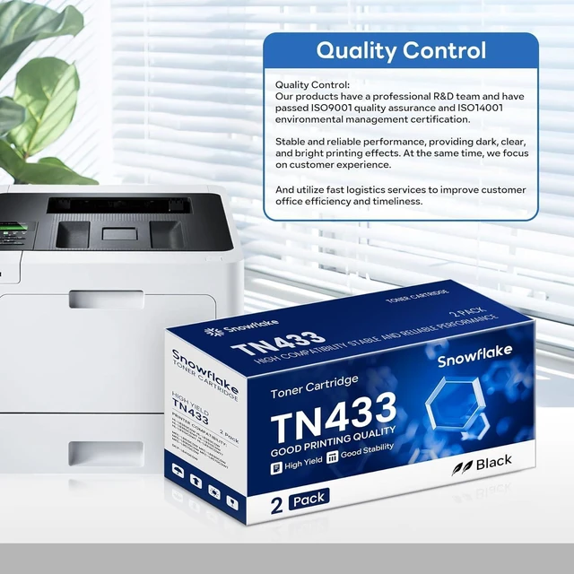 Alt view image 12 of 12 - TN-433BK TN433BK 2-Pack High Yield Black Toner Cartridge Compatible TN433BK TN-433BK Replacement for Brother TN433 TN-433 TN 433 MFC-L8900CDW HL-L8360CDW HL-L8260CDW Printer.