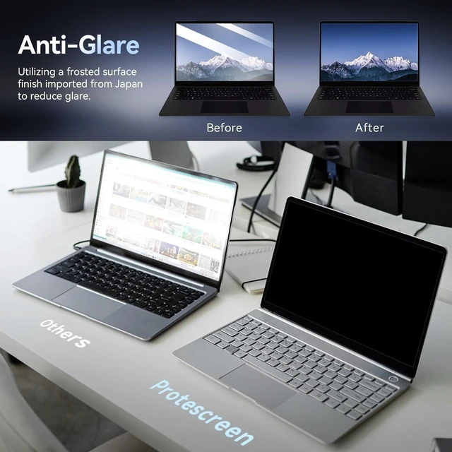 Alt view image 9 of 10 - Laptop Privacy Screen 17 Inch Compatible With Lenovo Hp Dell Acer Asus Thinkpad Envy Xps, 16:10 Aspect Removable Anti Glare Blue Light Filter Protector, 17in Computer Monitor Privacy Shield