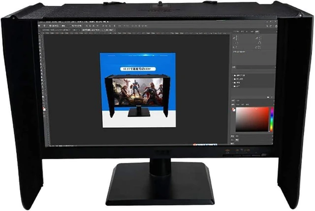 Alt view image 6 of 10 - 17-27 inch Monitor HoodSuitable for Dell HP Viewsonic Philips Samsung EIZO NEC ASUS ACER BENQ AOC Lenovo, Suitable for Monitor Frame Width of 41-71cm