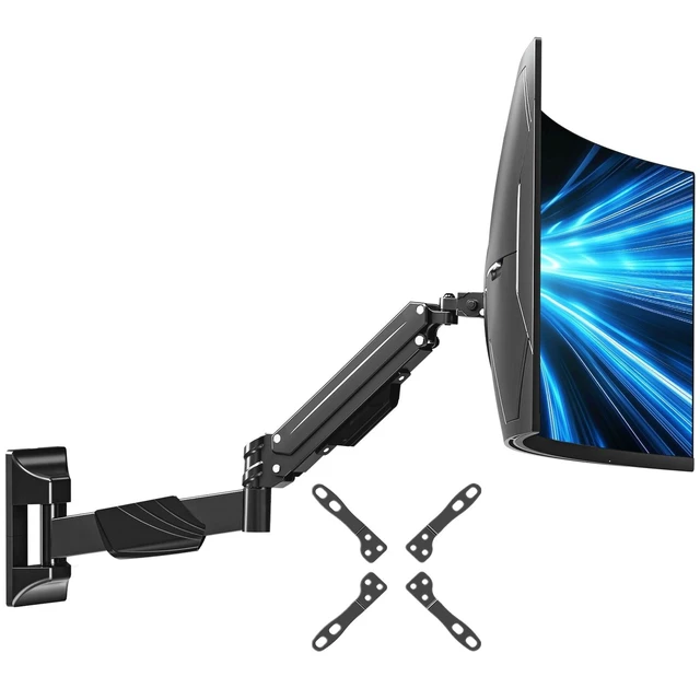 Alt view image 6 of 10 - MOUNTUP Monitor Wall Mount for 22-43 Inch Curved Screens, Holds 2.2 to 33.1 lbs, Ultrawide Computer Monitor Wall Mount, Heavy Duty Wall Monitors Arm, 75x75 mm to 200x200 mm Vesa Mounts
