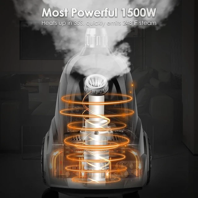 Alt view image 9 of 14 - Steamer for Clothes, Jenaely 1500W Standing Garment Steamers, 35s Fast Heat-up, 80 Mins of Continuous Powerful Steam with 2.8L Water Tank, Pants Clip & Children's Clothing Hanger