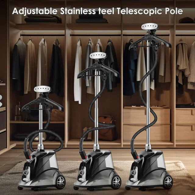 Alt view image 12 of 14 - Steamer for Clothes, Jenaely 1500W Standing Garment Steamers, 35s Fast Heat-up, 80 Mins of Continuous Powerful Steam with 2.8L Water Tank, Pants Clip & Children's Clothing Hanger