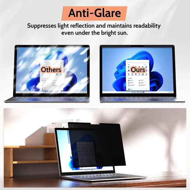 Alt view image 9 of 10 - Mamol Magnetic Privacy Screen for 15 inch Surface Laptop 5/4/3/2/1, Removable Anti Spy Glare Blue Light Filter, Microsoft Surface Laptop Privacy Screen Protector 15 in