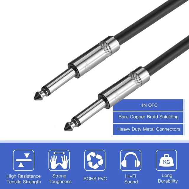 Alt view image 10 of 14 - 2Pack 50 ft 1/4" to 1/4" Speaker Cables, True 12AWG Patch Cords, 1/4 Male Inch DJ/PA Audio Speaker Cable 12 Gauge Wire.