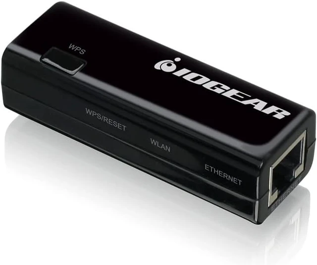Alt view image 8 of 13 - Universal Ethernet to Wi-Fi N Adapter - Speeds of up to 300Mbps on 2.4GHz - Push-button Wi-Fi Protected Setup (WPS) - Supports WEP, WPA, WPA2, TKIP and AES encryption - GWU637