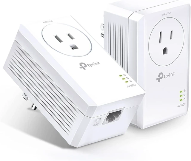 Alt view image 8 of 14 - AV1000 Powerline Ethernet Adapter(TL-PA7017P KIT)- Gigabit Port Plug and Play Extra Power Socket for Additional Devices Ideal for Smart TV