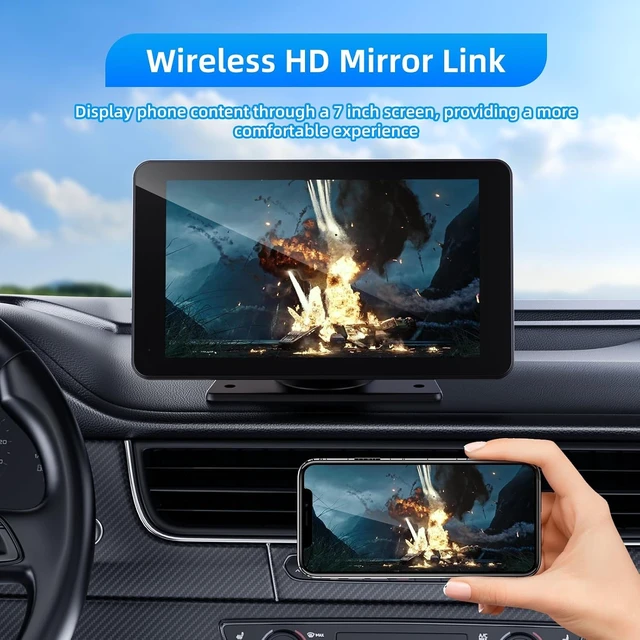 Alt view image 13 of 14 - Wireless Carplay and Android Auto Screen for Car, 7" HD Portable Touch Screen Car Stereo with Bluetooth, Backup Camera, Navigation, Mirror Link for All Vehicles