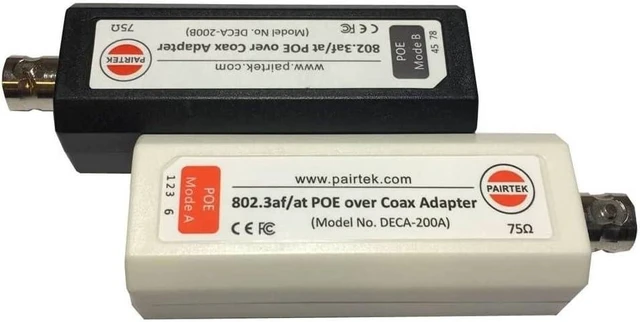 Alt view image 7 of 12 - POE Ethernet-Over-Coax Adapter Kit (DECA-200) - Twin Pack - by Dualcomm/PAIRTEK