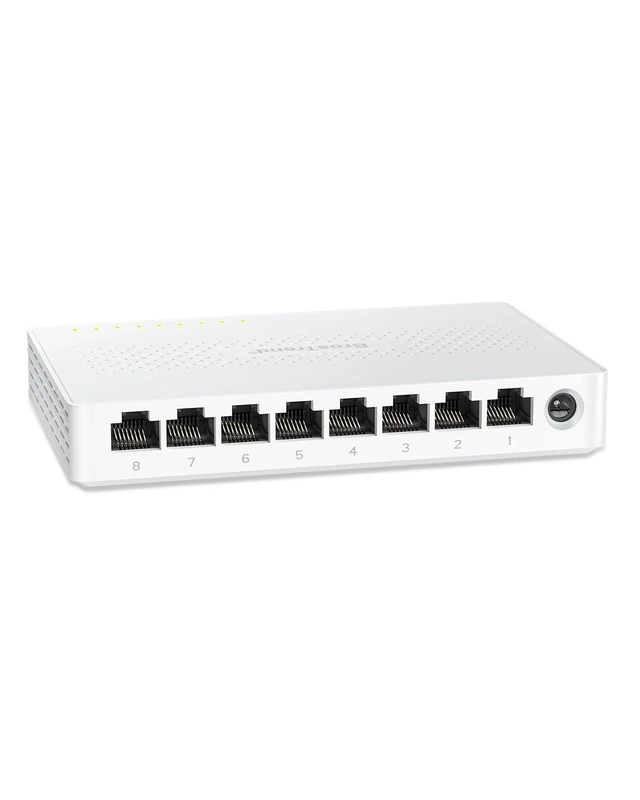 Alt view image 6 of 10 - BrosTrend 2.5Gb Switch, 8 Port Network Switch 2.5 Gigabit, Unmanaged Ethernet Switch for Game Console, NAS, PC, Computer Networking Switch Plug & Play Fanless, Desktop Wall Mount, Lifetime Protection