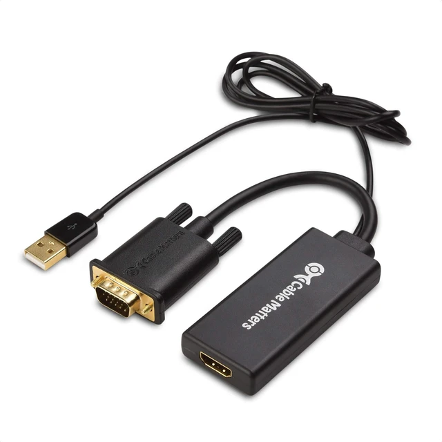 Alt view image 6 of 10 - Cable Matters VGA to HDMI Adapter for Monitor and TV (VGA to HDMI Converter) with Audio Support