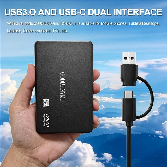 Alt view image 9 of 10 - GODBPNYMU External Hard Drive 1 TB HDD USB 3.0 Portable Storage for PC, Laptop, Mac, Xbox, PS4 High-Speed Data Transfer, Backup Drive for Photos, Music, Files