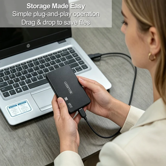 Alt view image 8 of 10 - GODBPNYMU External Hard Drive 1 TB HDD USB 3.0 Portable Storage for PC, Laptop, Mac, Xbox, PS4 High-Speed Data Transfer, Backup Drive for Photos, Music, Files