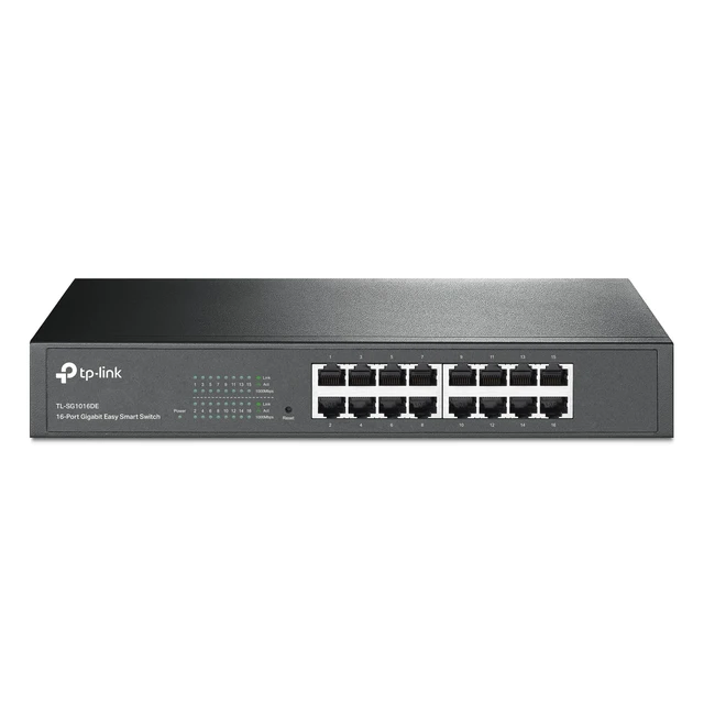 Alt view image 6 of 10 - TP-Link 16 Port Gigabit Switch Easy Smart Managed Plug & Play Desktop/Rackmount Sturdy Metal w/ Shielded Ports Support QoS, Vlan, IGMP & Link Aggregation (TL-SG1016DE),Black