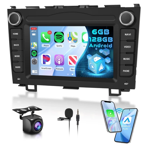Alt view image 6 of 10 - 4Core+64G Android 15 Car Stereo for Honda CRV 2007 2008 2009 2010 2011, Wireless Carplay Android Auto, 7'' Touchscreen Car Radio with GPS Navigation Bluetooth WiFi FM/RDS 32EQ Backup Camera SWC