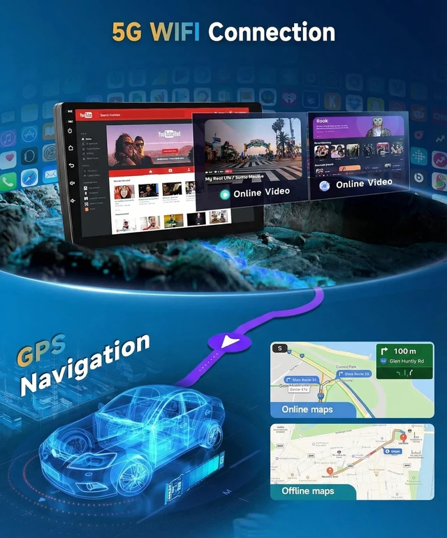 Alt view image 9 of 10 - 4Core+64G for Honda Accord 8th 2008-2013 Android Car Stereo Wireless Carplay Android Auto,10.1" Touchscreen Radio GPS 5G WiFi DSP Bluetooth SWC+Backup Camera