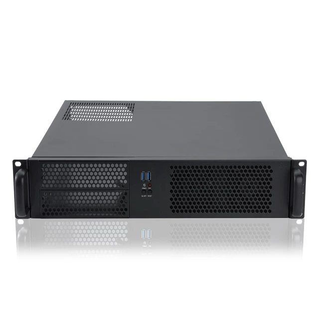 Alt view image 7 of 10 - RackChoice 2U Micro ATX Compact Rackmount 2 x 5.25 Chassis Support ATX PS2 PSU with 120mm Fan on top, USB3.0 with 2.0 Adapter