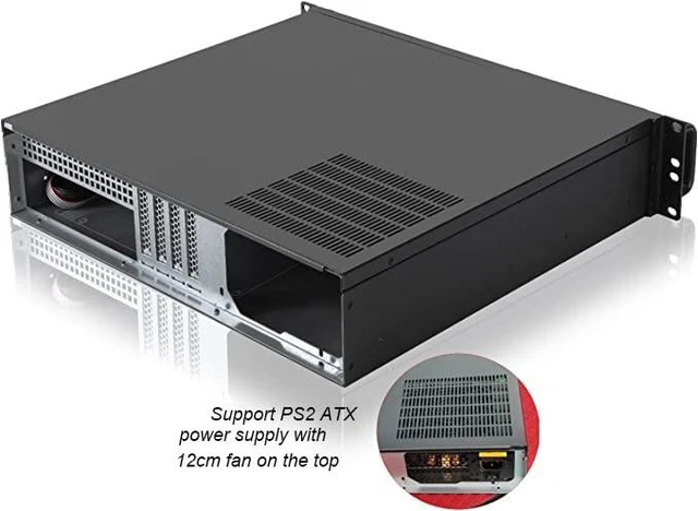 Alt view image 10 of 10 - RackChoice 2U Micro ATX Compact Rackmount 2 x 5.25 Chassis Support ATX PS2 PSU with 120mm Fan on top, USB3.0 with 2.0 Adapter